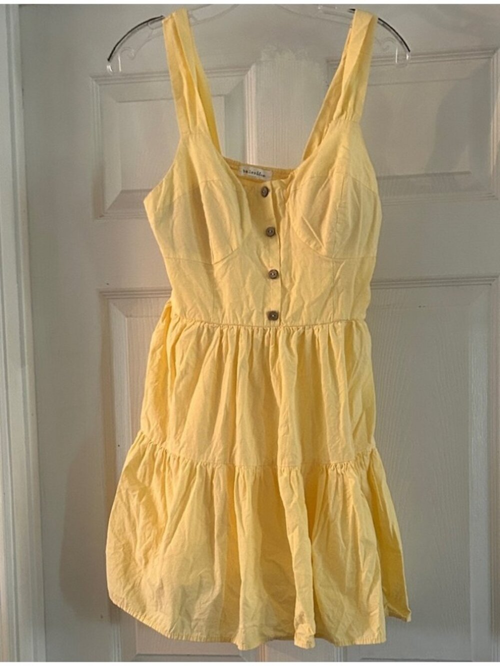 Lemon Yellow Buttoned Mini Dress